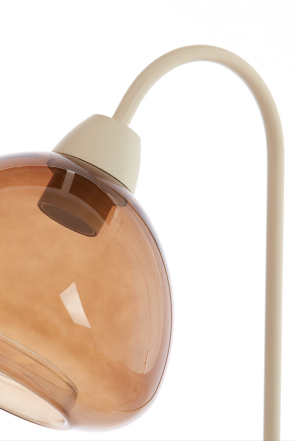 Amberkleurige glazen tafellamp Light & Living Bisho – H 61 cm - Image 3