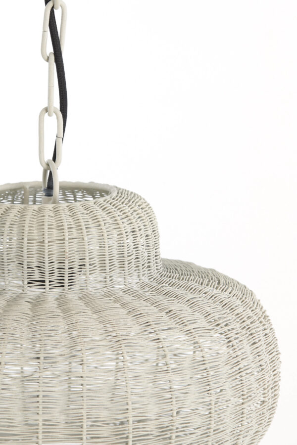 Witte rotan hanglamp met vlechtwerk Light & Living Piedra - Ø 35 cm - Image 5