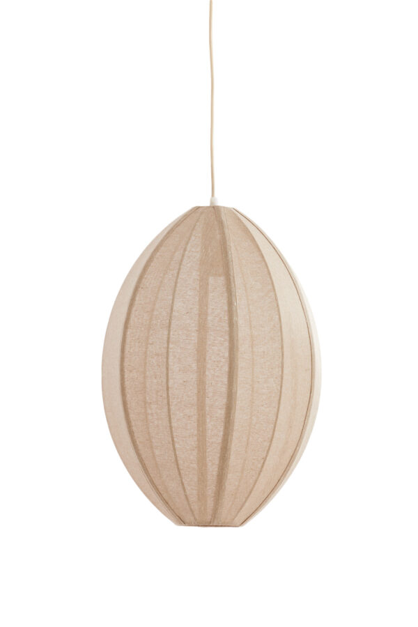 Beige ovale hanglamp met stoffen kap Light & Living Milatos - Ø 38 cm - Image 2