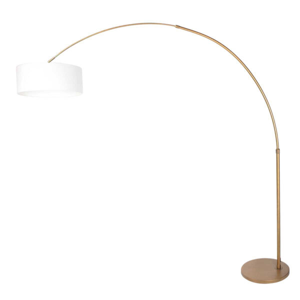 Bronze klassieke booglamp witte stoffen kap Steinhauer Sparkled Light - Image 2