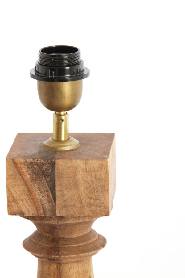 Houten lampenvoet rustiek ontwerp Light & Living Cumani - H 47 cm - Image 6
