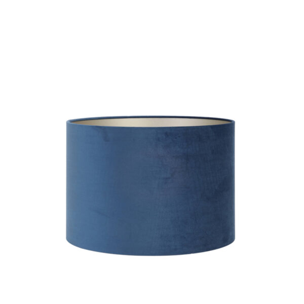 Blauwe lampenkap cilindervormig Light & Living Velours - Ø 25 cm