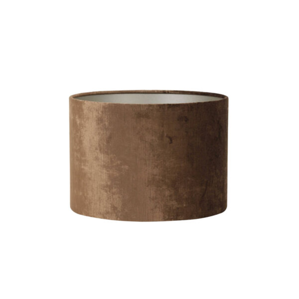 Bruine cilindervormige lampenkap van fluweel Light & Living Gemstone - Ø 25 cm
