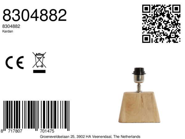 Houten lampenvoet met metalen fitting Light & Living Kardan - H 21 cm - Image 7