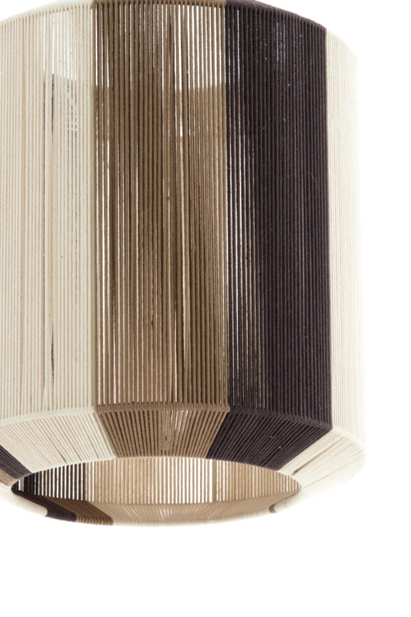 Gestreepte stoffen hanglamp bruin Light & Living Kozana - Ø 48 cm - Image 4
