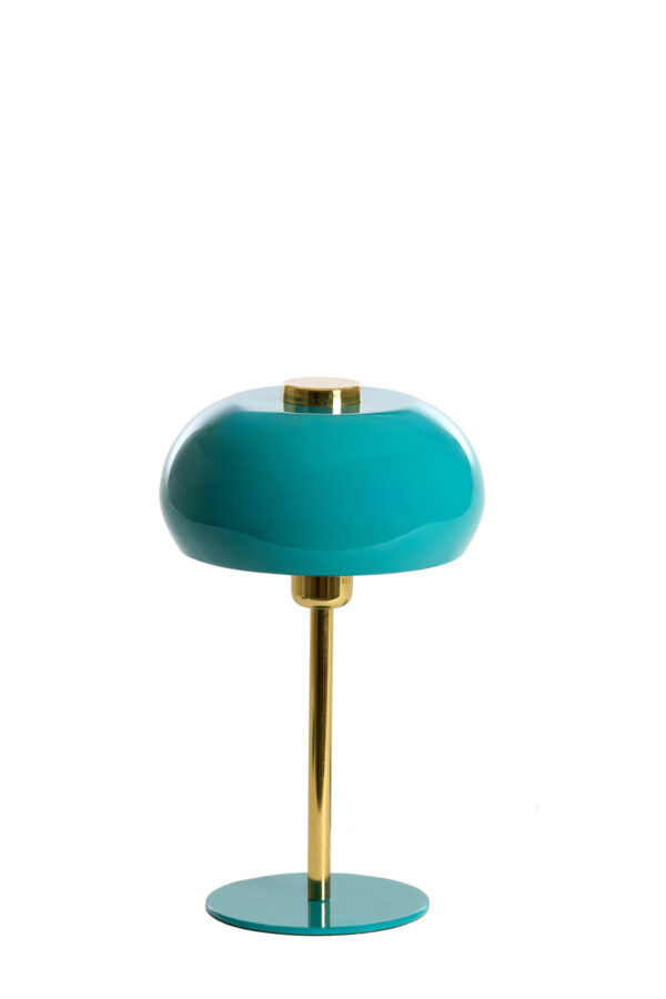 Turquoise tafellamp metaal goud Light & Living Surin - H 34 cm - Image 2