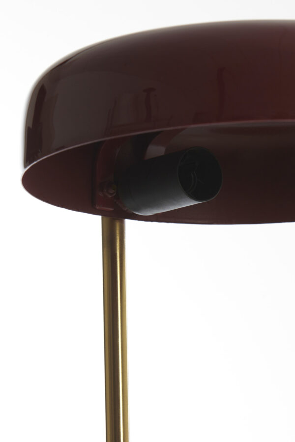 Vintage bordeaux rode bureaulamp Light & Living Maleka - H 47 cm - Image 4