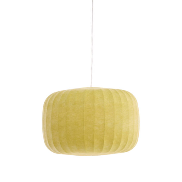 Gele stoffen hanglamp ovaal Light & Living Lexa - Ø 44 cm