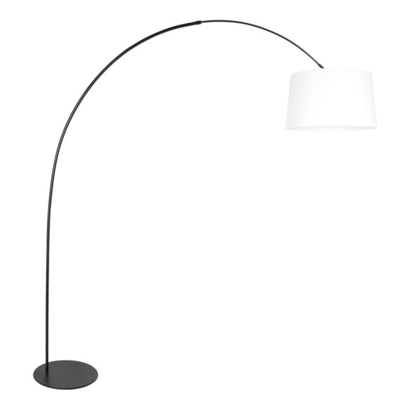 Minimalistische booglamp zwart met kap Anne Lighting Curve