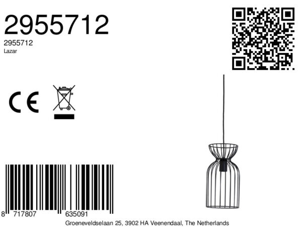 Zwarte metalen kooi hanglamp Light & Living Lazar - Ø 18 cm - Image 8