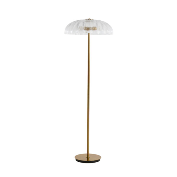 Klassieke vloerlamp goud met paraplu glas Light & Living Fungo - H 155 cm