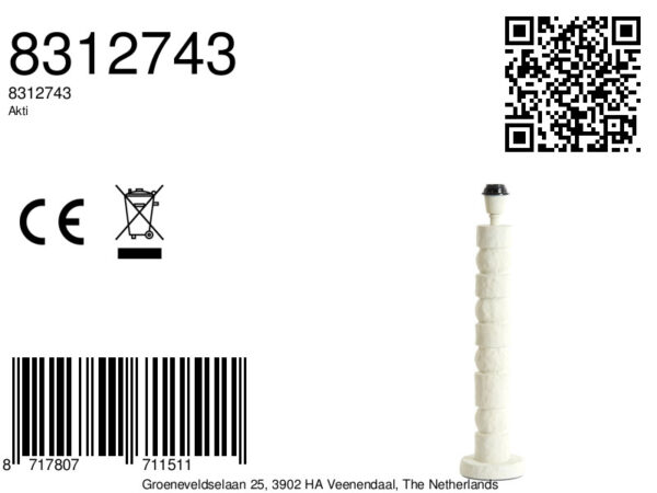 witte lampenvoet  Light & Living Akti - H 58 cm - Image 7