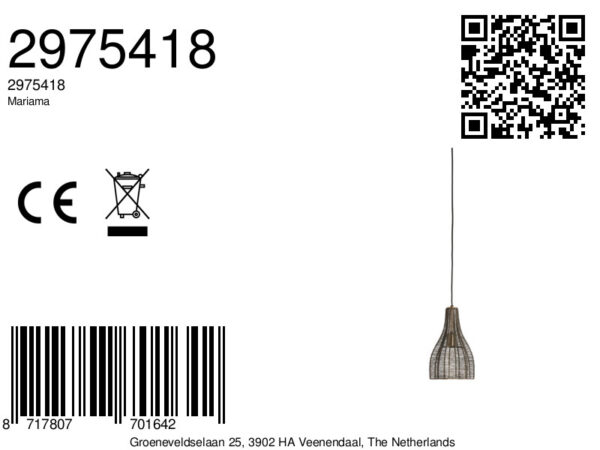 Hanglamp met metalen kooi ontwerp Light & Living Mariama - Ø 19 cm - Image 9
