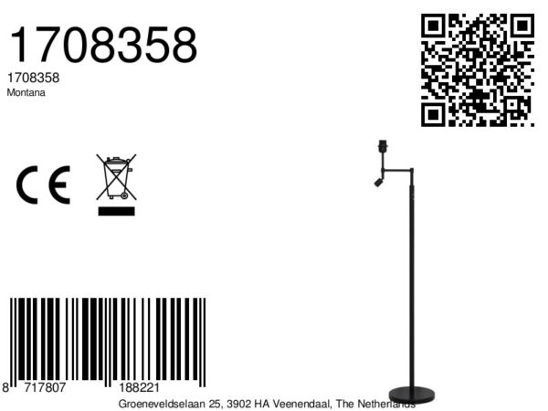 Draaibare lampenvoet zwart Light & Living Montana - H 140 cm - Image 9
