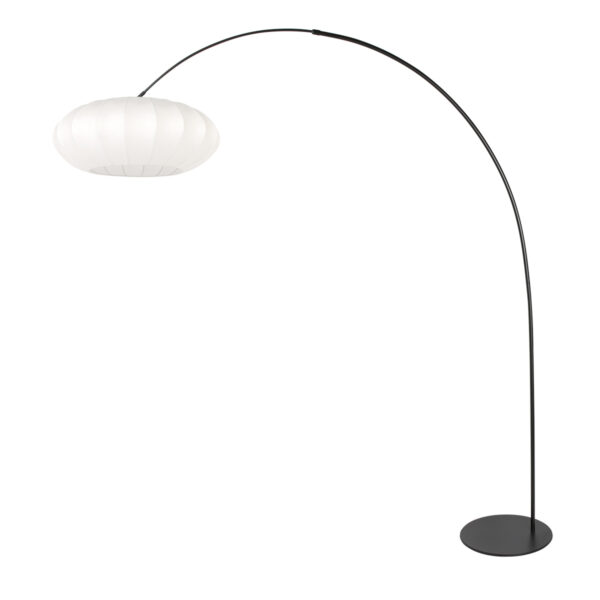 Booglamp trendy zwart met witte kap Anne Lighting Curve - Image 2