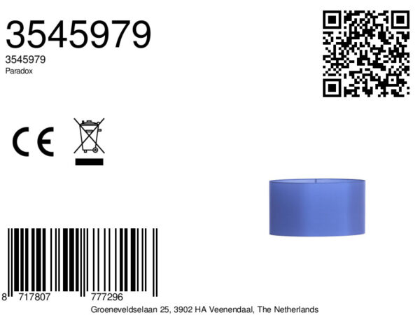 Blauwe cilindervormige lampenkap voor verlichting Light & Living Paradox - H 32 cm - Image 8