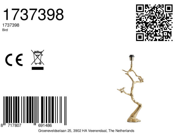 Gouden tafellamp vogel design Light & Living Bird - H 62 cm - Image 8