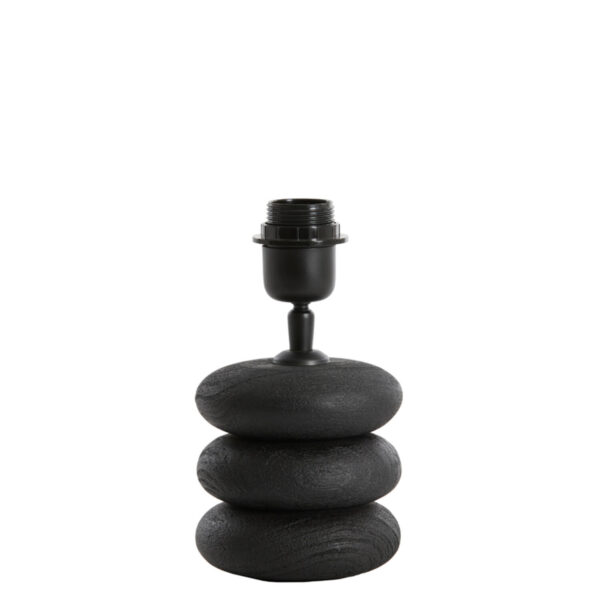 Zwarte stenen lampvoet Light & Living Budongo - H 12 cm