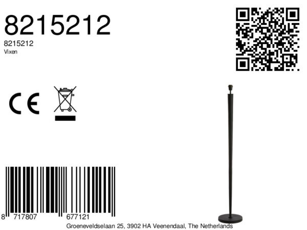 Zwarte lampvoet slank ontwerp Light & Living Vixen - H 151 cm - Image 9