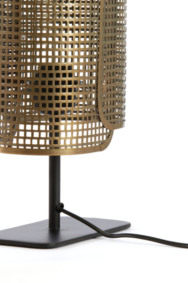 Gouden metalen tafellamp Light & Living Maci met rasterkap – H 41 cm - Image 4