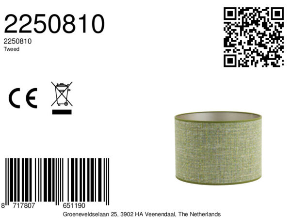 Groene stoffen lampenkap cilindervormig Light & Living Tweed - Ø 50 cm - Image 7