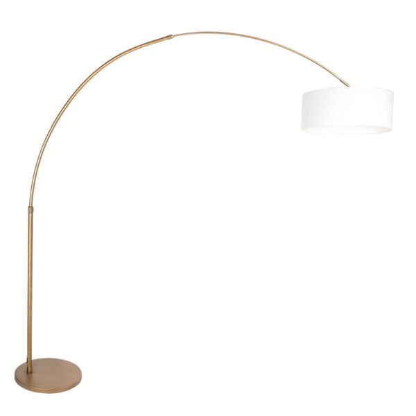 Bronze klassieke booglamp witte stoffen kap Steinhauer Sparkled Light
