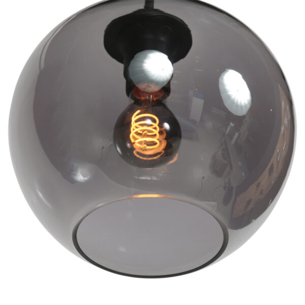 Zwarte smoke glas hangende bollamp Mexlite HaloSwap - Ø 25 cm - Image 3