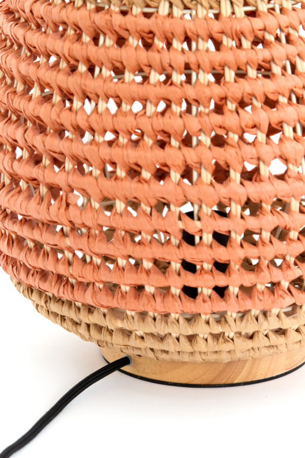 Gevlochten tafellamp natuurlijke tinten Light & Living Kalipa - H 34,5 cm - Image 7