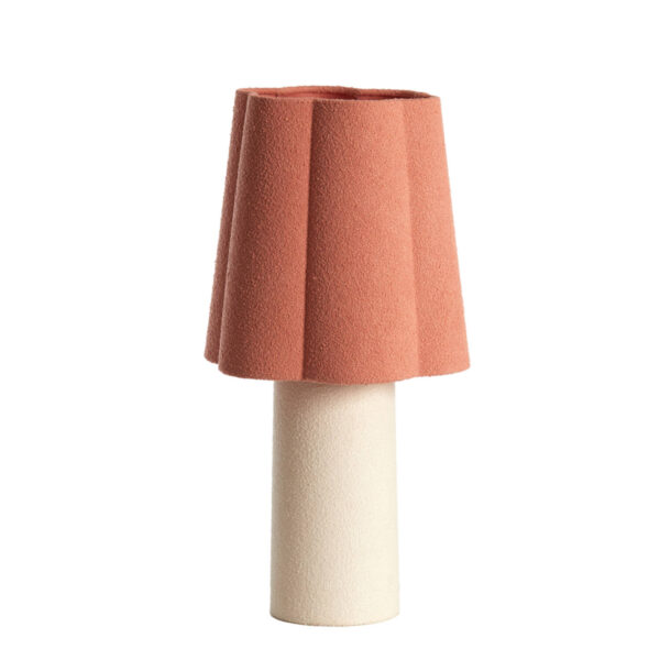 Tafellamp met roze lampenkap van stof Light & Living Musaby - H 50 cm