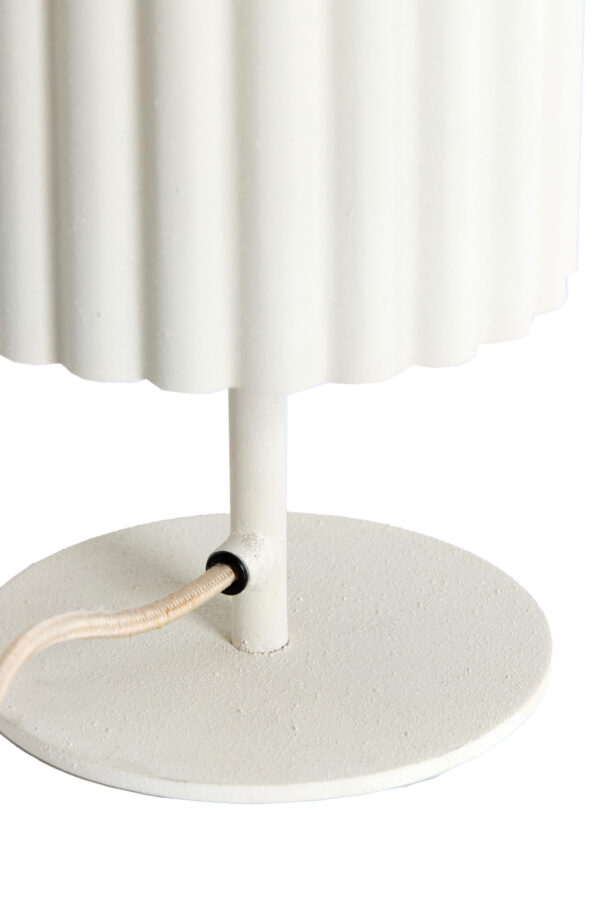 Witte tafellamp met geribbeld design Light & Living Ardales - H 42 cm - Image 4