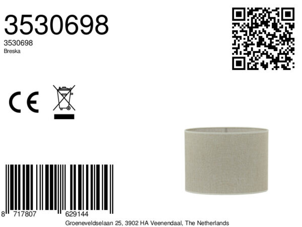 Beige lampenkap in cilindervormige stoffen Light & Living Breska - H 25 cm - Image 10