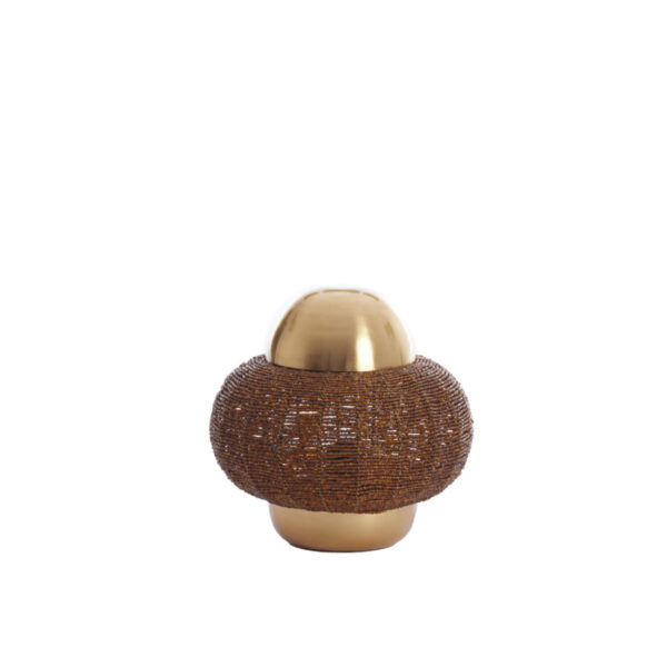 Bruine tafellamp met gouden accenten Light & Living Cetara - H 26 cm