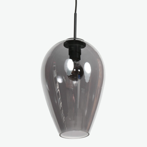 Hanglamp met smoke glazen druppelkap Mexlite HaloSwap - Ø 22,50 cm - Image 7