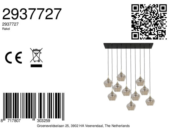 Glazen hanglamp met meerdere pendels Light & Living Rakel - B 124 cm - Image 10
