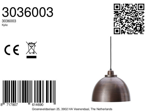 Koepelvormige bronzen hanglamp Light & Living Kylie - Ø 30 cm - Image 8