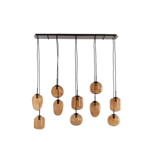 Amberkleurige glazen hanglamp Light & Living Mezza - B 120 cm