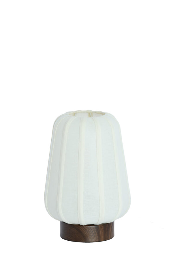 Tafellampje met textielen wit kapje Light & Living Bibury - H 29 cm - Image 2