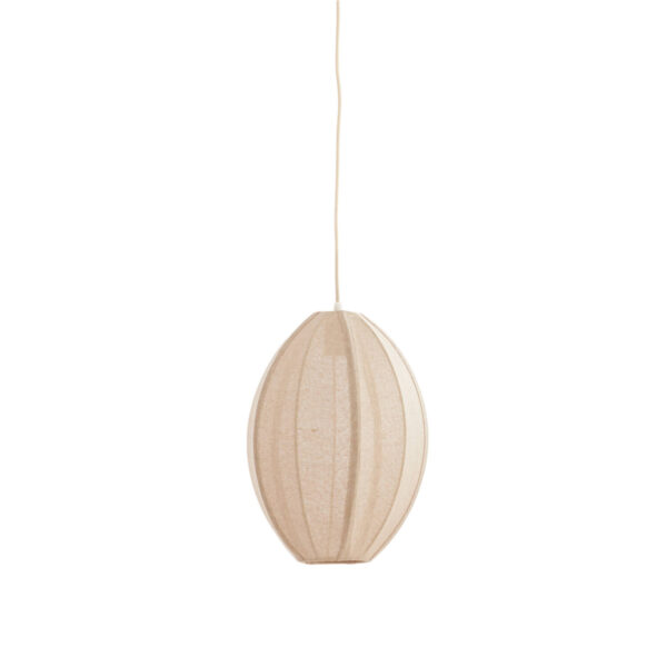 Beige stoffen hanglamp ovaal model Light & Living Milatos - Ø 28,5 cm