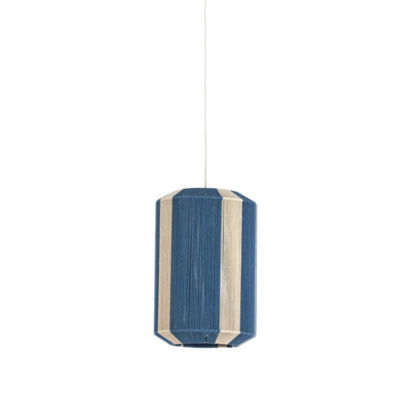 Blauw-witte hanglamp met gestreept patroon Light & Living Kozana - Ø 30 cm