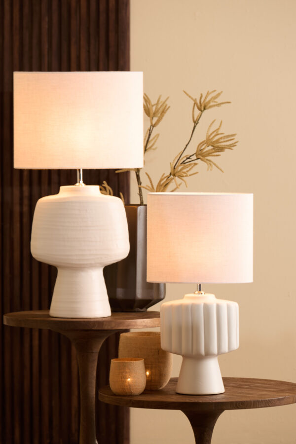 Witte cilindervormige lampenkap Light & Living Livigno - H 25 cm - Image 4