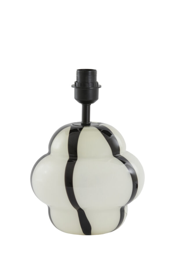 Lampenvoetje glas zwart-wit Light & Living Ylien - H 28 cm - Image 2