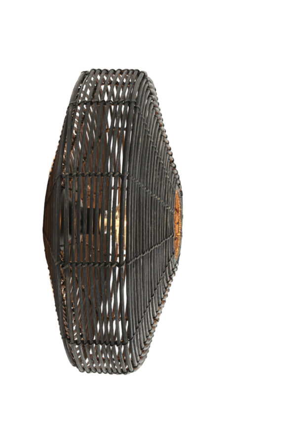 Rotan wandlamp zwart Light & Living Mataka - wandlamp - H 21 cm - Image 3