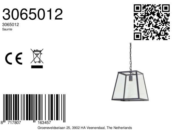 Industriële hanglamp met glazen kap Light & Living Saunte - Ø 35 cm - Image 6