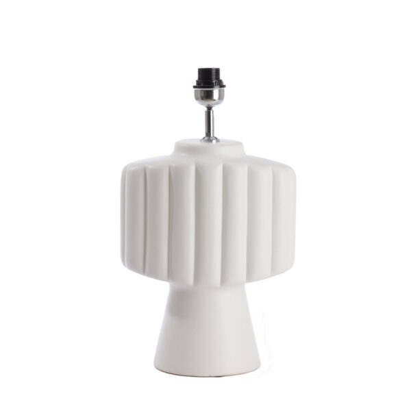 Geribbelde witte armatuur Light & Living Gandara - H 49 cm