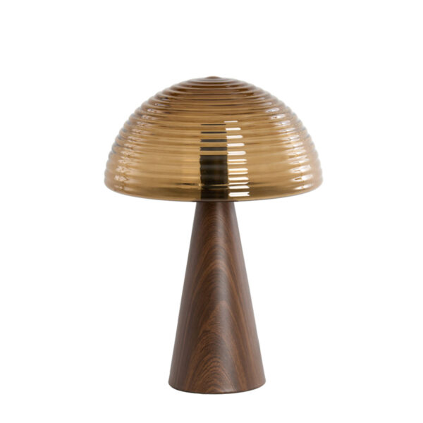 Vintage bruine glazen tafellamp Light & Living Mueda - H 43 cm