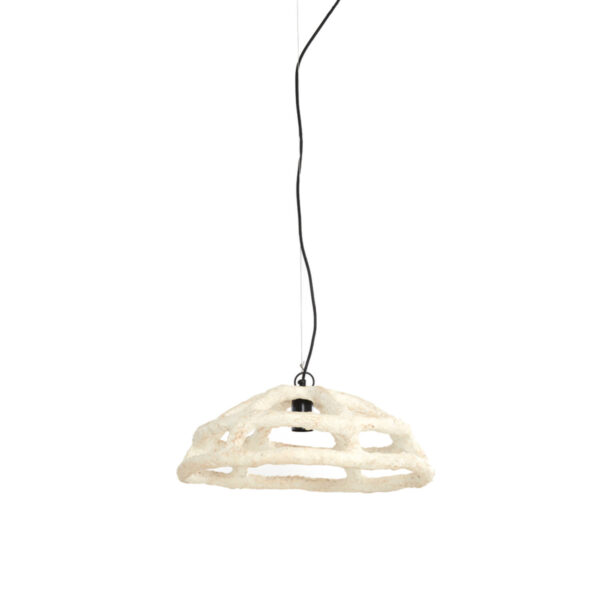 Witte hanglamp van organisch textiel Light & Living Porila - Ø 52 cm