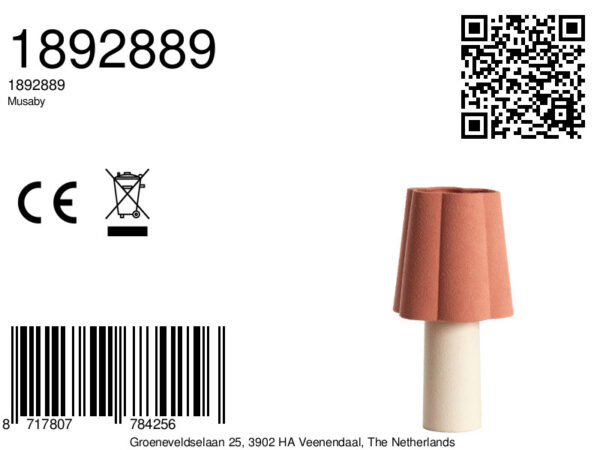 Tafellamp met roze lampenkap van stof Light & Living Musaby - H 50 cm - Image 8
