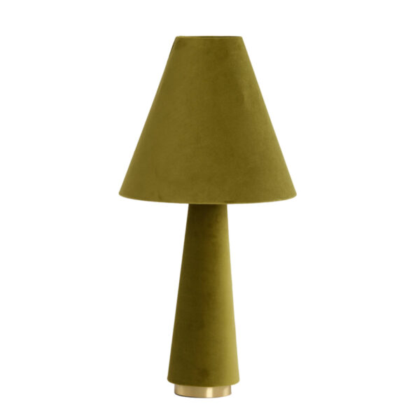 Olijfgroene stoffen schemerlamp Light & Living Devia - H 61 cm