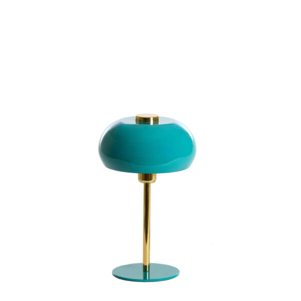 Turquoise tafellamp metaal goud Light & Living Surin - H 34 cm