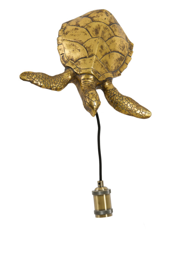 Gouden schildpad wandlamp Light & Living Turtle - wandlamp - H 20 cm - Image 2
